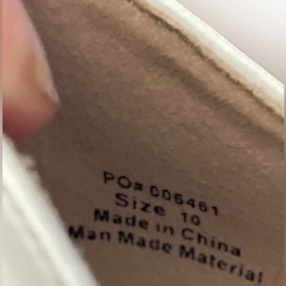 These are faux leather, white, size 10 women's Journee Collection sandal.​ - Picture 7 of 12